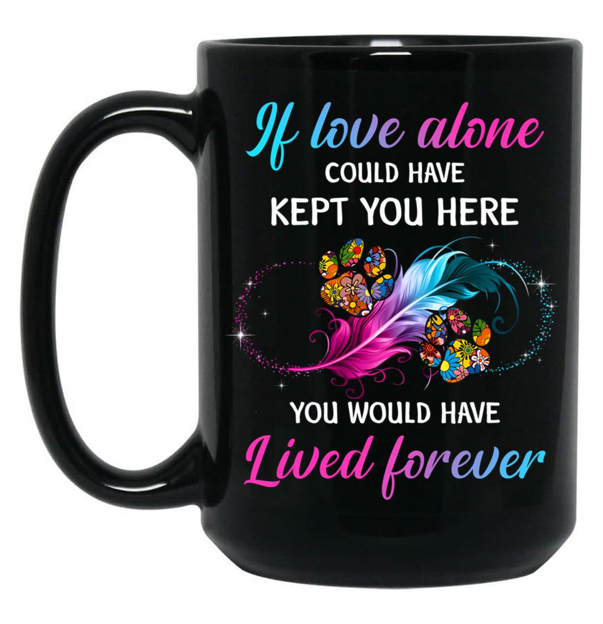 Best In Loving Memory Dog Paws Pet Memorial Angel Dog Remembrance Black Coffee Mug
