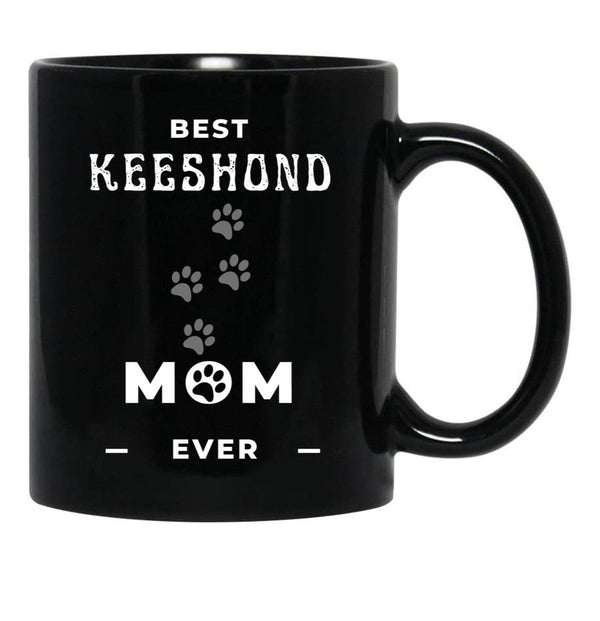 Best Keeshond Mom Ever Black Coffee Mug, Gift Coffee Mug - Black