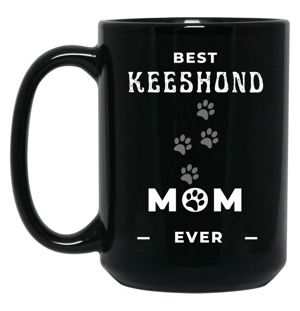 Best Keeshond Mom Ever Black Coffee Mug, Gift Coffee Mug