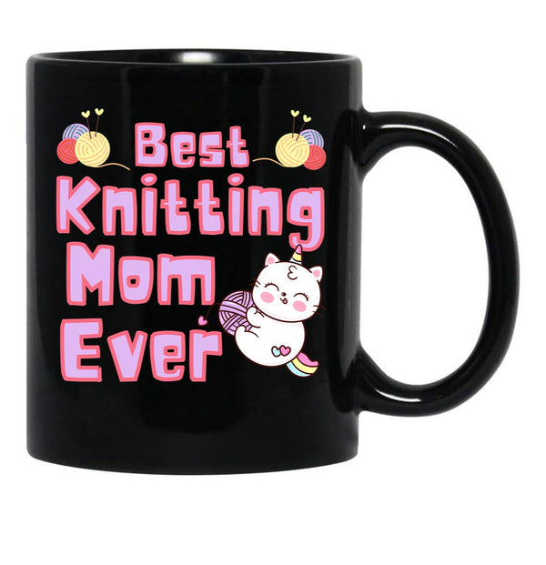 Best Knitting Mom Ever Best Mom Ever Black Coffee Mug, Gift Coffee Mug - Black