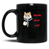 Best Knitting Mom Ever Cat Black Coffee Mug, Gift Coffee Mug - Black