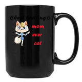 Best Knitting Mom Ever Cat Black Coffee Mug, Gift Coffee Mug