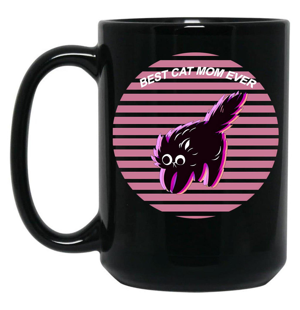 Best Knitting Mom Ever I Cat Black Coffee Mug, Gift Coffee Mug