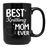 Best Knitting Mom Ever Simple Cute Design Black Coffee Mug, Gift Coffee Mug
