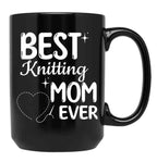Best Knitting Mom Ever Simple Cute Design Black Coffee Mug, Gift Coffee Mug