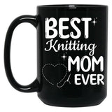 Best Knitting Mom Ever Simple Cute Design Black Coffee Mug, Gift Coffee Mug