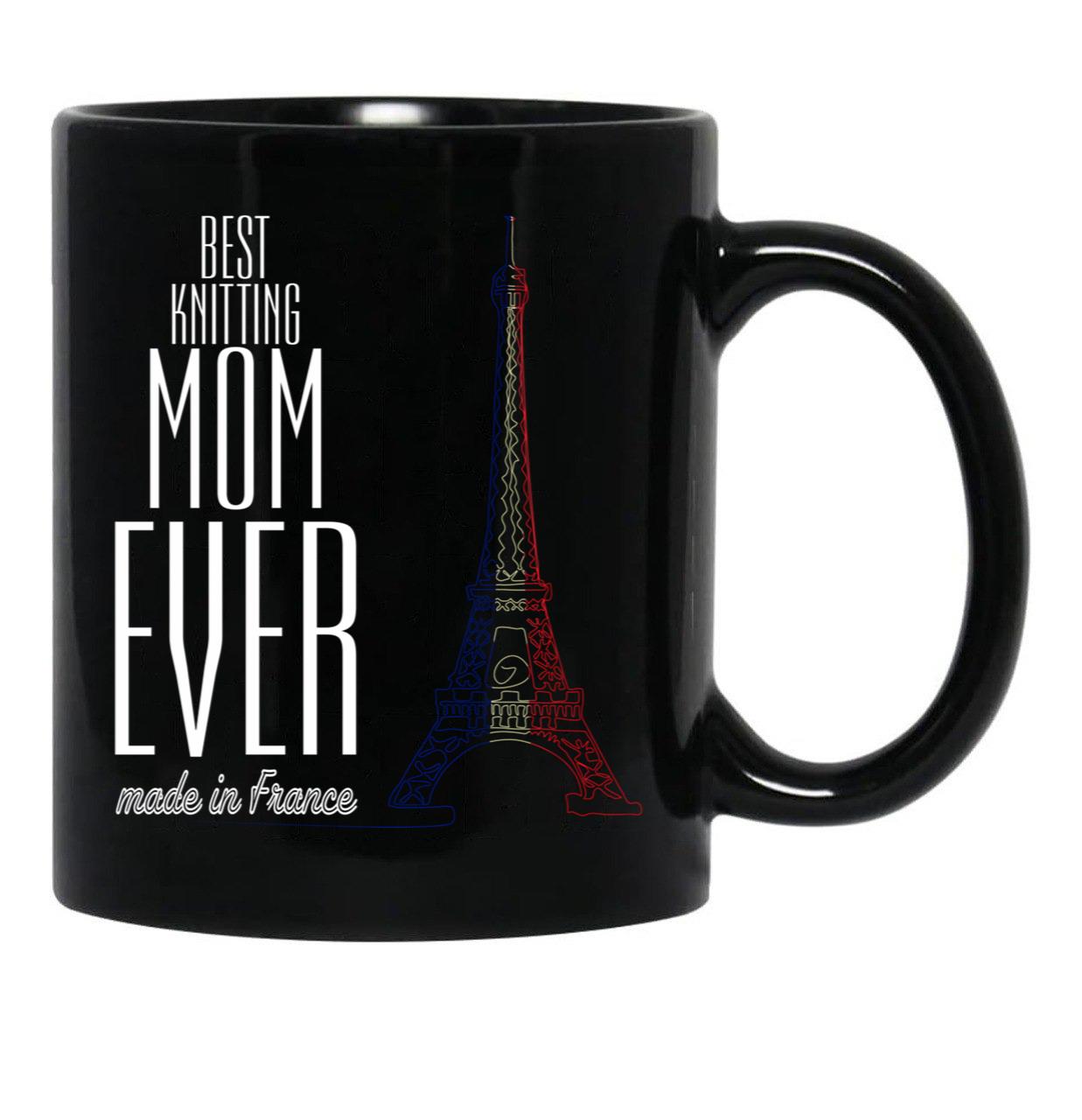 Best Knitting Mom Ever Black Coffee Mug, Gift Coffee Mug - Black