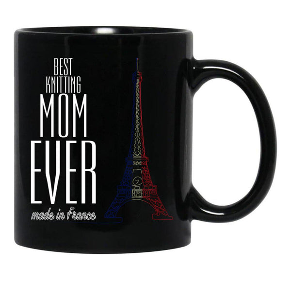 Best Knitting Mom Ever Black Coffee Mug, Gift Coffee Mug - Black
