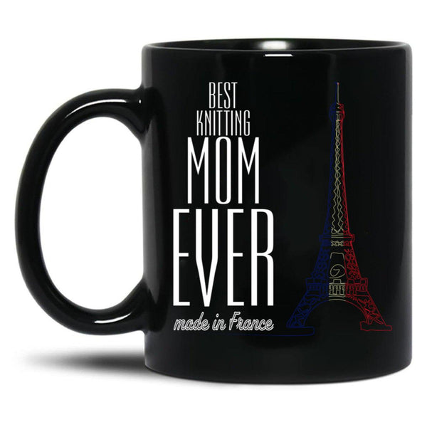 Best Knitting Mom Ever Black Coffee Mug, Gift Coffee Mug - Black