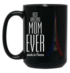 Best Knitting Mom Ever Black Coffee Mug, Gift Coffee Mug