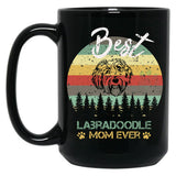Best Labradoodle Mom Ever Funny Dog Mom Black Coffee Mug, Gift Coffee Mug
