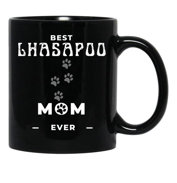 Best Lhasapoo Mom Ever Black Coffee Mug, Gift Coffee Mug - Black