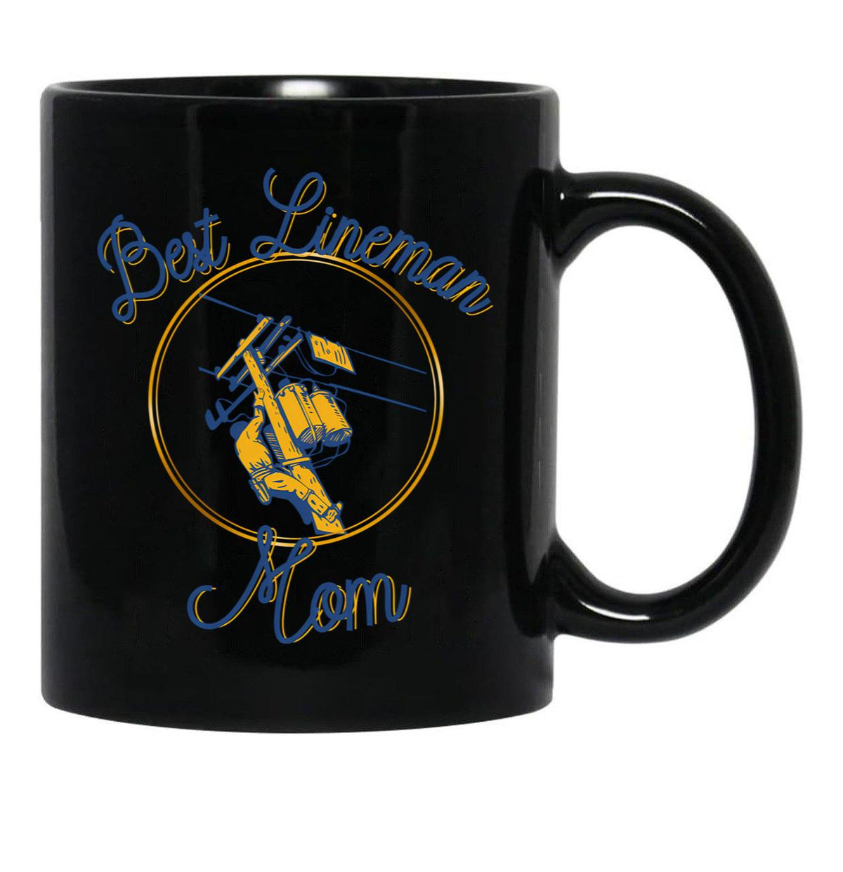 Best Lineman Mom Black Coffee Mug, Gift Coffee Mug - Black