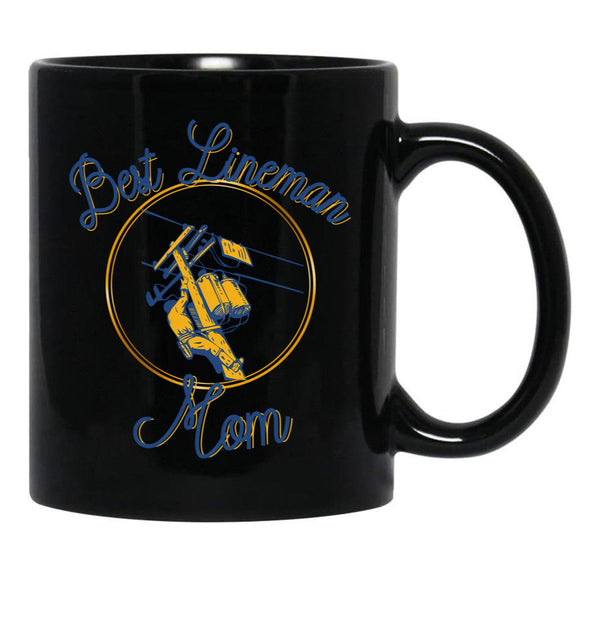 Best Lineman Mom Black Coffee Mug, Gift Coffee Mug - Black