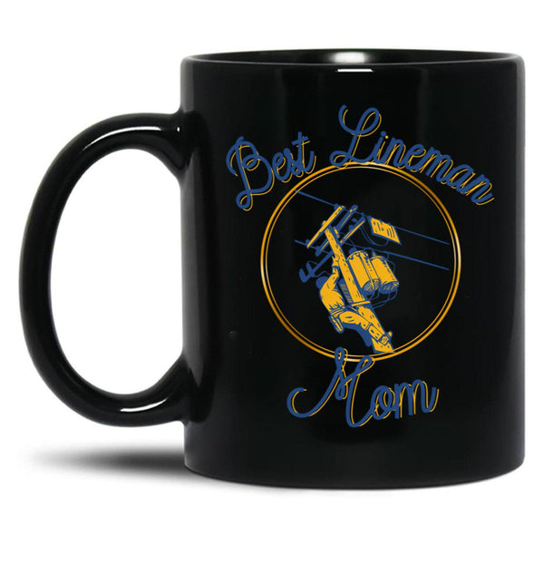Best Lineman Mom Black Coffee Mug, Gift Coffee Mug - Black