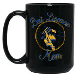 Best Lineman Mom Black Coffee Mug, Gift Coffee Mug