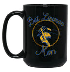 Best Lineman Mom Black Coffee Mug, Gift Coffee Mug