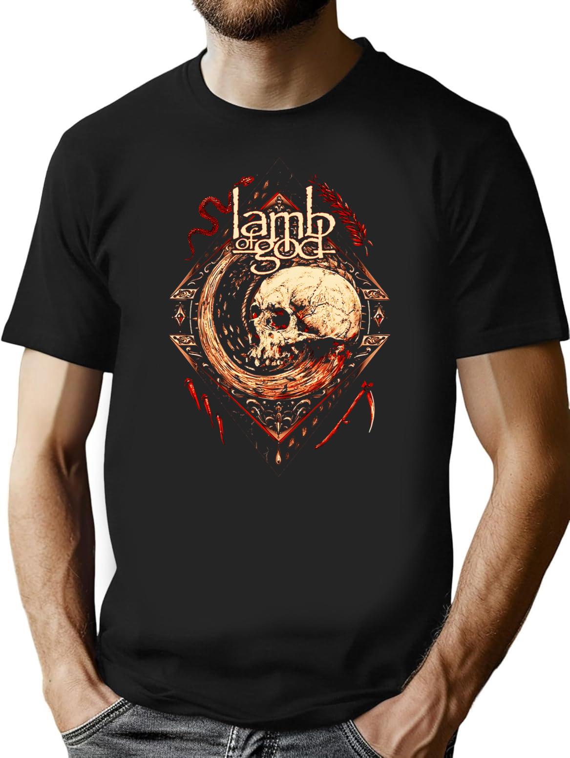 Best Logo'Lamb Of God T-Shirt for Men & Women, T-Shirts Graphic Tee - Black