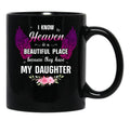 Best Memorial Daughter Angel Wings Dad Mom Family Memorial Faith Black Coffee Mug - Black