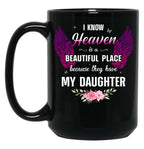 Best Memorial Daughter Angel Wings Dad Mom Family Memorial Faith Black Coffee Mug