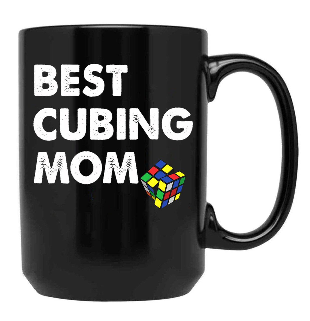 Best Mom Cubing Puzzle Mother Gift Funny Mom Black Coffee Mug, Gift Coffee Mug