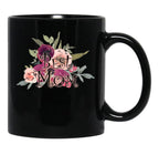 Best Mom Flower Black Coffee Mug, Gift Coffee Mug - Black