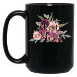 Best Mom Flower Black Coffee Mug, Gift Coffee Mug