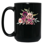 Best Mom Flower Black Coffee Mug, Gift Coffee Mug