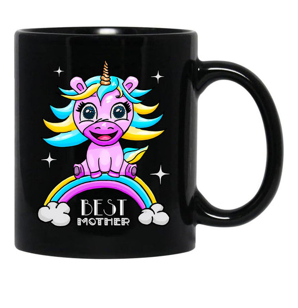 Best Mom Mom Unicorn Gift Black Coffee Mug, Gift Coffee Mug - Black