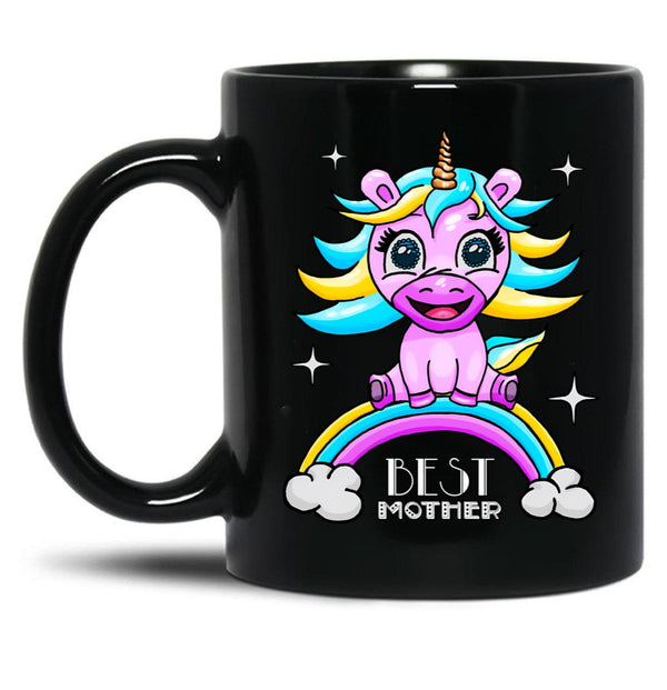 Best Mom Mom Unicorn Gift Black Coffee Mug, Gift Coffee Mug - Black