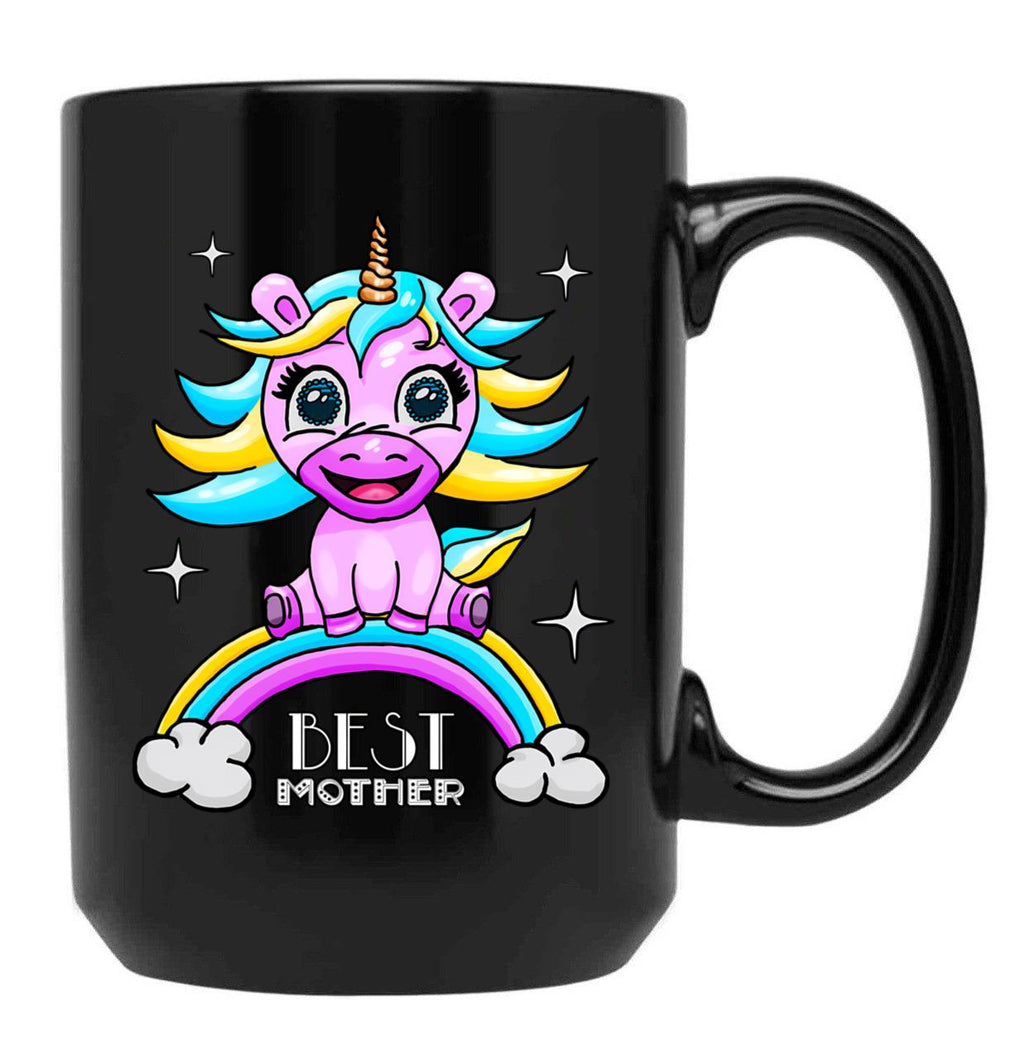 Best Mom Mom Unicorn Gift Black Coffee Mug, Gift Coffee Mug