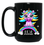 Best Mom Mom Unicorn Gift Black Coffee Mug, Gift Coffee Mug
