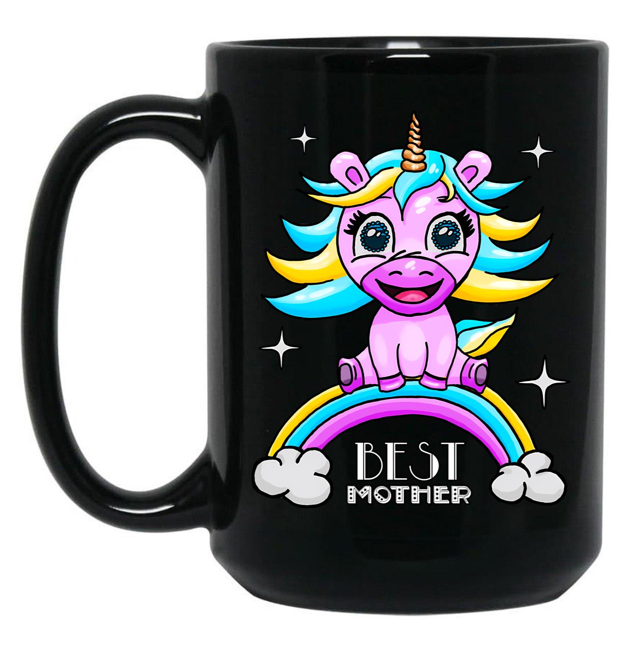 Best Mom Mom Unicorn Gift Black Coffee Mug, Gift Coffee Mug