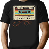 Best Of 1973 Funny Vintage Cassette T-Shirt 52Nd Birthday Gift For Men Women T-Shirt for Men & Women, T-Shirts Graphic Tee - Black