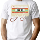 Best Of 1973 Funny Vintage Cassette T-Shirt 52Nd Birthday Gift For Men Women T-Shirt for Men & Women, T-Shirts Graphic Tee - White