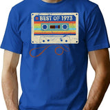 Best Of 1973 Funny Vintage Cassette T-Shirt 52Nd Birthday Gift For Men Women T-Shirt for Men & Women, T-Shirts Graphic Tee - Blue