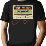 Best Of 1974 51 Year Old Funny Vintage Cassette T-Shirt 51St Birthday Gift For Men Women T-Shirt for Men & Women, T-Shirts Graphic Tee - Black