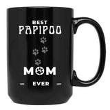 Best Papipoo Mom Ever Black Coffee Mug, Gift Coffee Mug