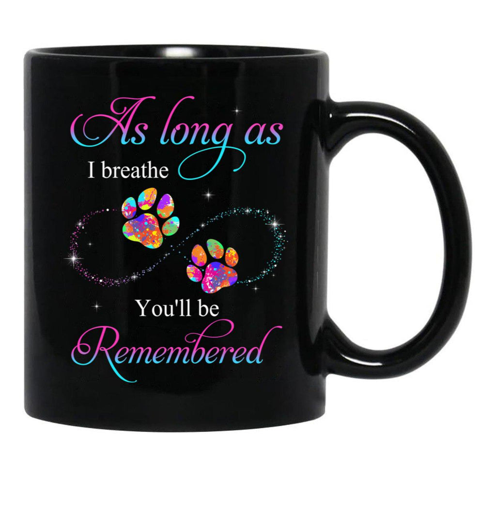 Best Pet Memorial Dog Paws Mug In Loving Memory Angel Dog Remembrance Mug Black Coffee Mug - Black