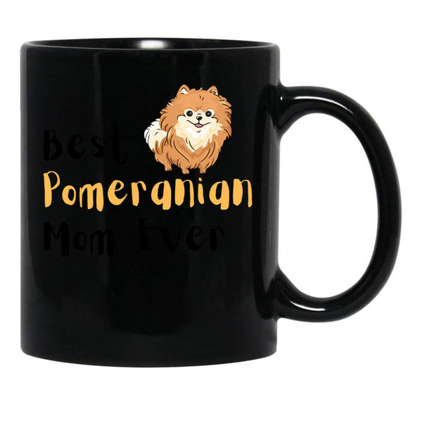Best Pomeranian Mom Best Dog Mom Ever Black Coffee Mug, Gift Coffee Mug - Black