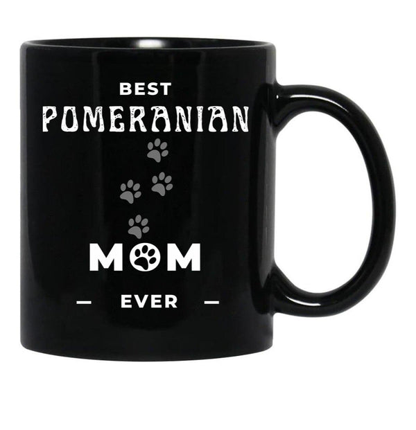 Best Pomeranian Mom Ever Black Coffee Mug, Gift Coffee Mug - Black