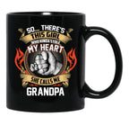 Best Proud Granddaughter Grandpa Fist Bump Mug Black Coffee Mug - Black