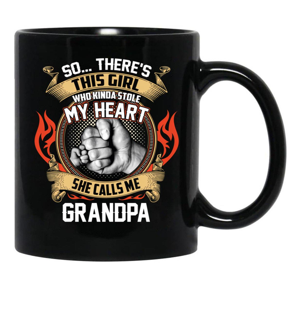 Best Proud Granddaughter Grandpa Fist Bump Mug Black Coffee Mug - Black