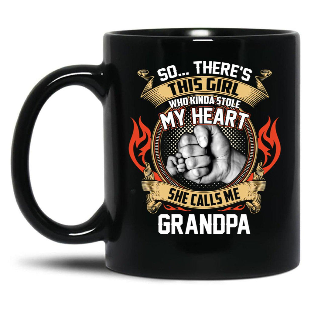 Best Proud Granddaughter Grandpa Fist Bump Mug Black Coffee Mug