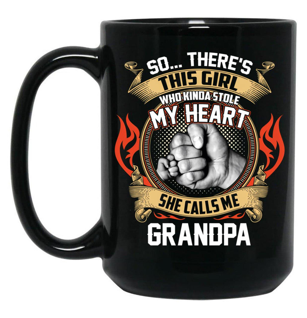 Best Proud Granddaughter Grandpa Fist Bump Mug Black Coffee Mug