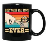 Best Pug Shih Tzu Mom Ever Black Coffee Mug, Gift Coffee Mug - Black