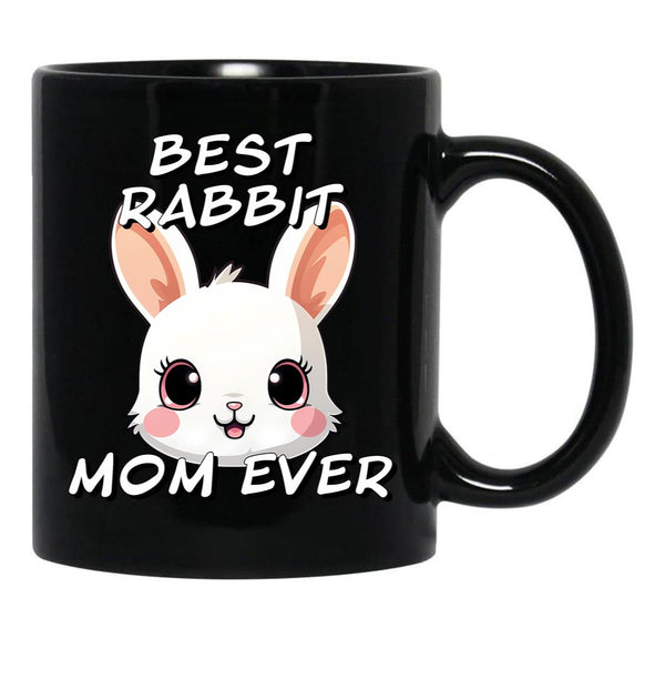 Best Rabbit Mom Ever Black Coffee Mug, Gift Coffee Mug - Black