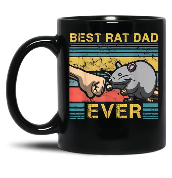 Best Rat Dad Ever Black Coffee Mug, Gift Coffee Mug - Black