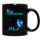 Best Remembrance Family Angel Dad In Heaven Mug Daughter Son Memorial Daddy Mug Black Coffee Mug - Black