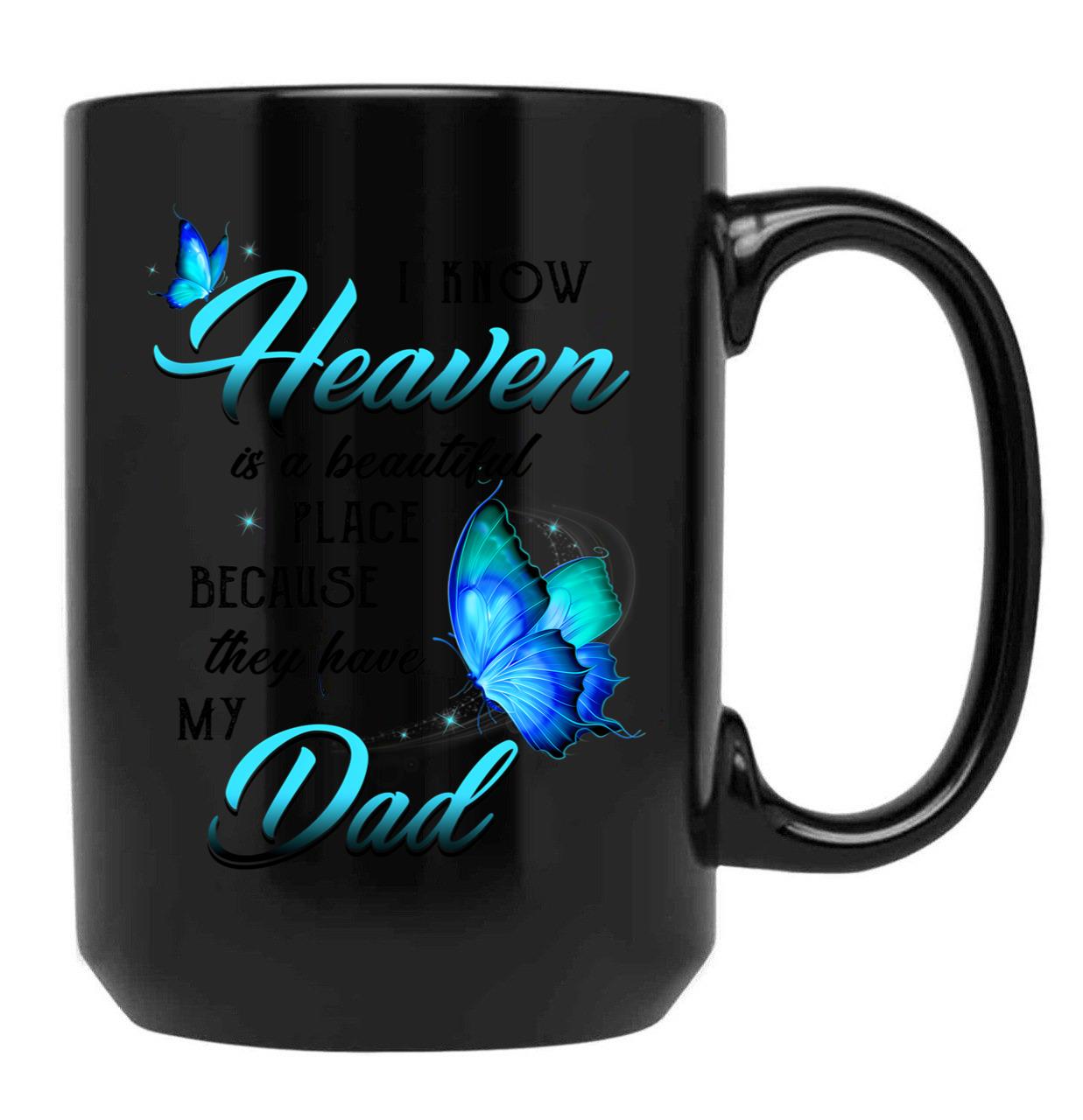 Best Remembrance Family Angel Dad In Heaven Mug Daughter Son Memorial Daddy Mug Black Coffee Mug - Black